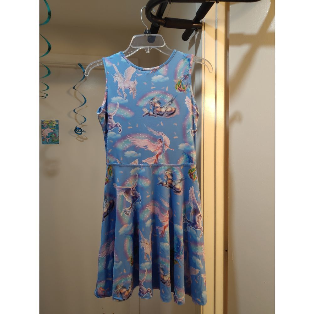 JXstar - Girls Unicorn - Blue and Purple - Whimsical - Skater Dress
